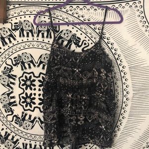 Black printed romper